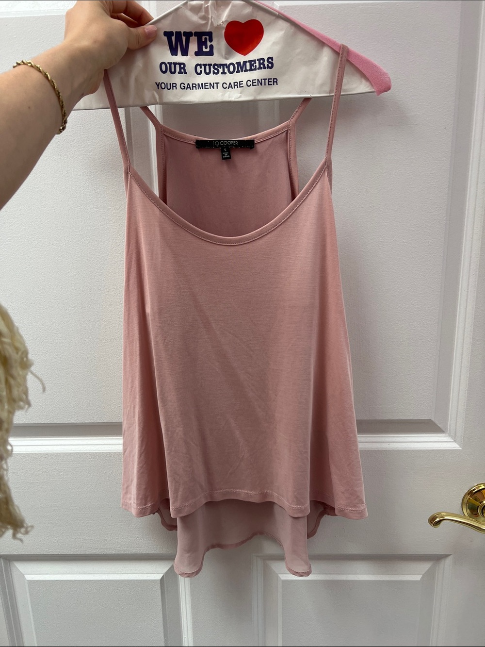 Cooperative Soft Pink Double-Layer Spaghetti Strap Camisole